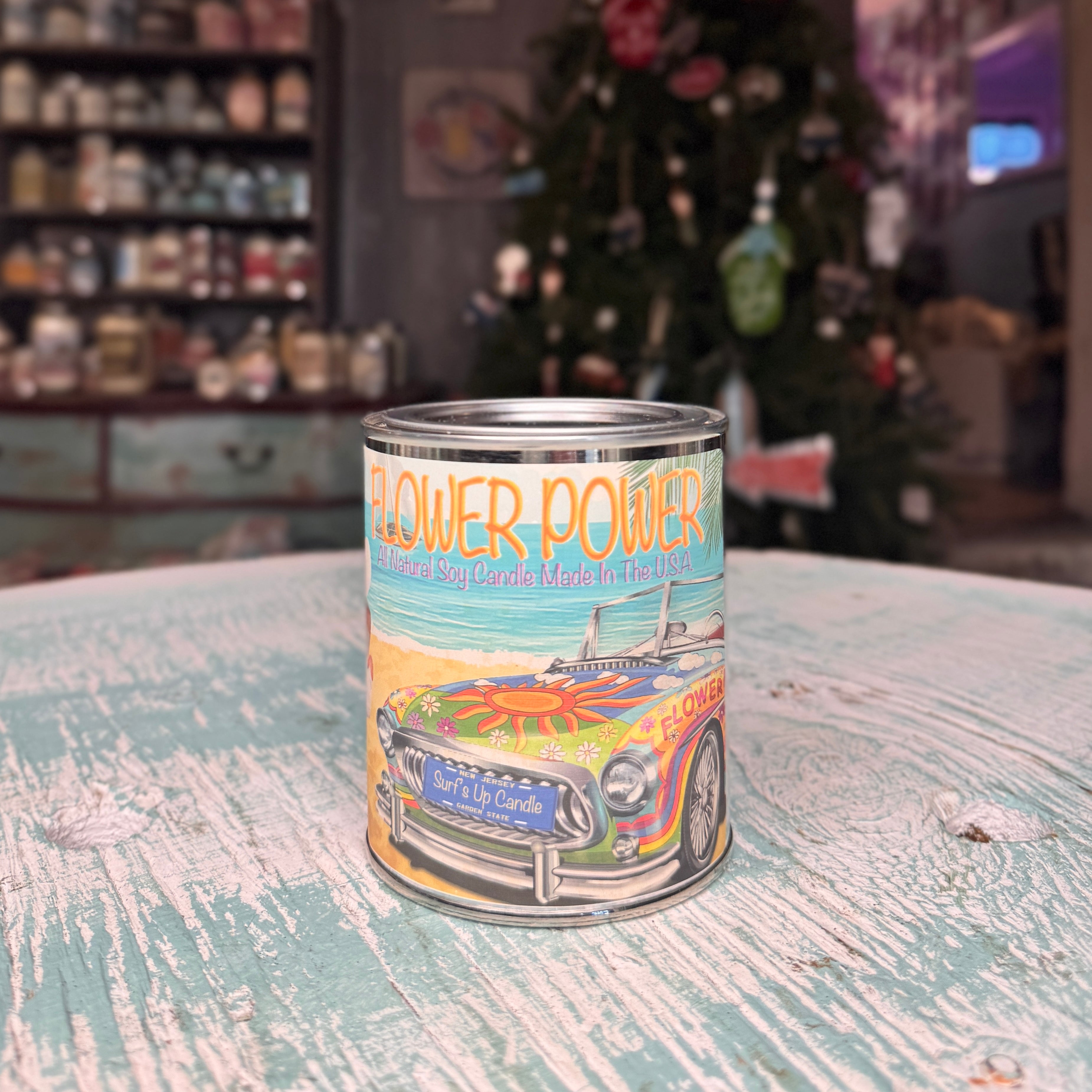 Flower Power Paint Can Candle - Vintage Collection Sidewalk Sale