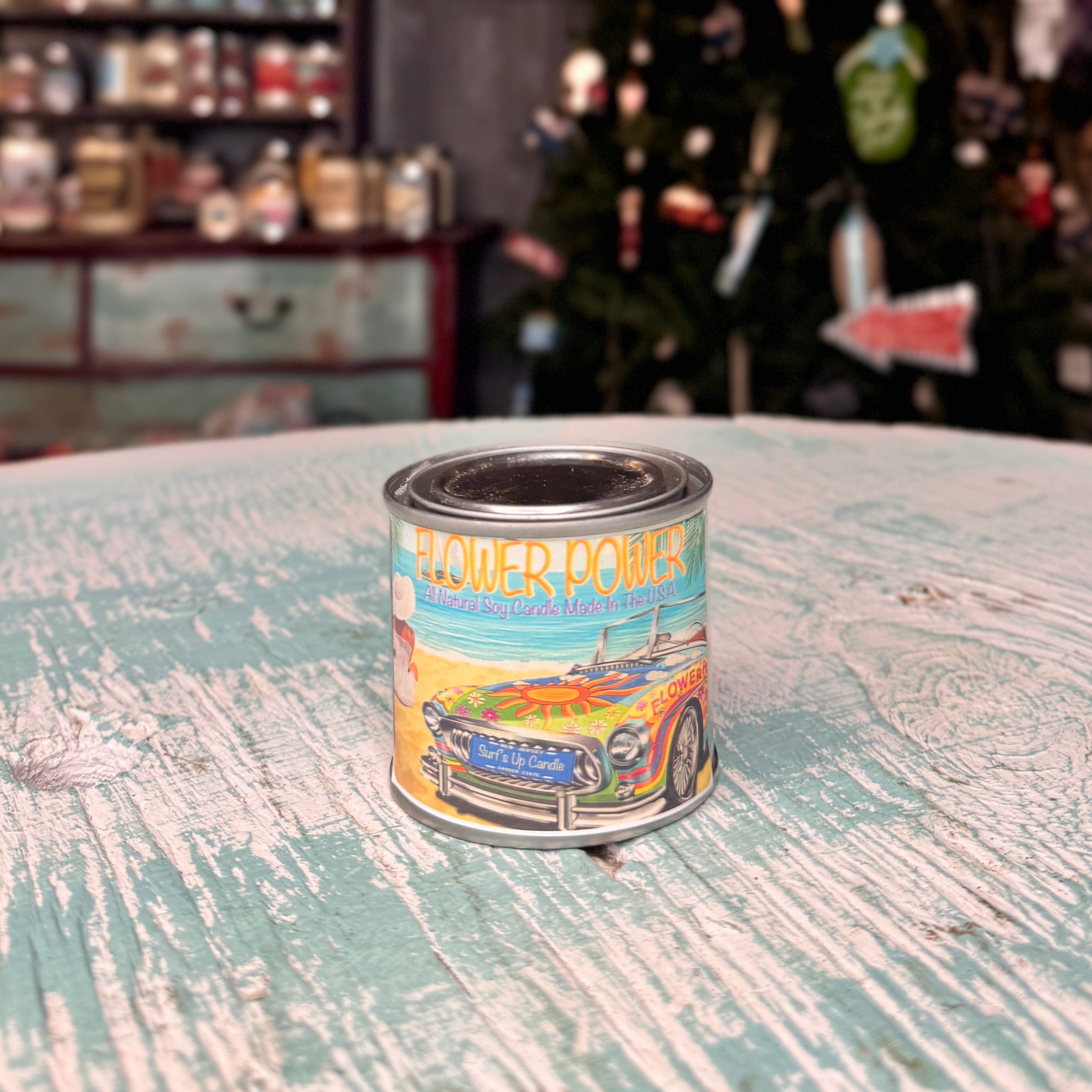 Flower Power Paint Can Candle - Vintage Collection Sidewalk Sale