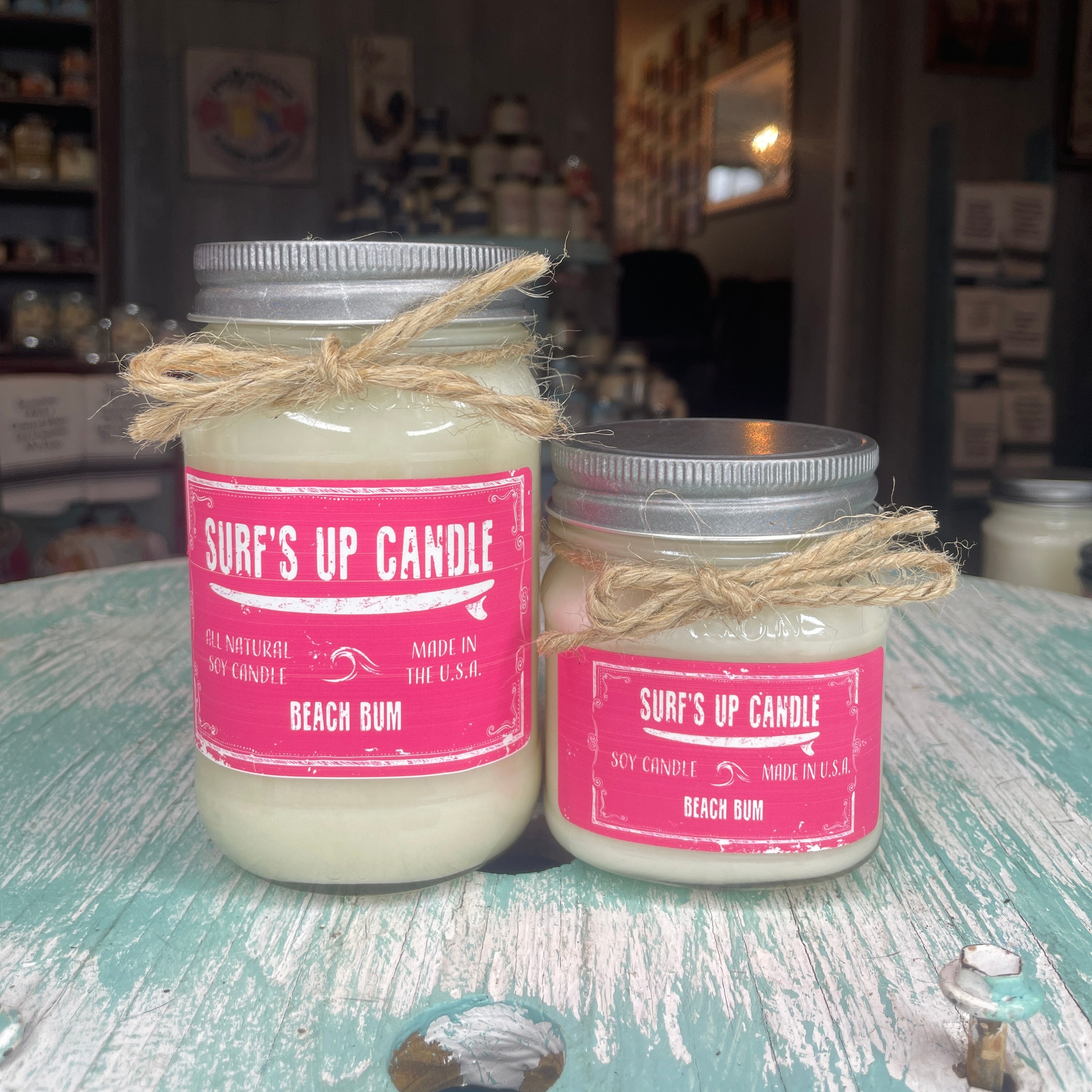 Beach Bum Mason Jar Candle - Valentine Collection