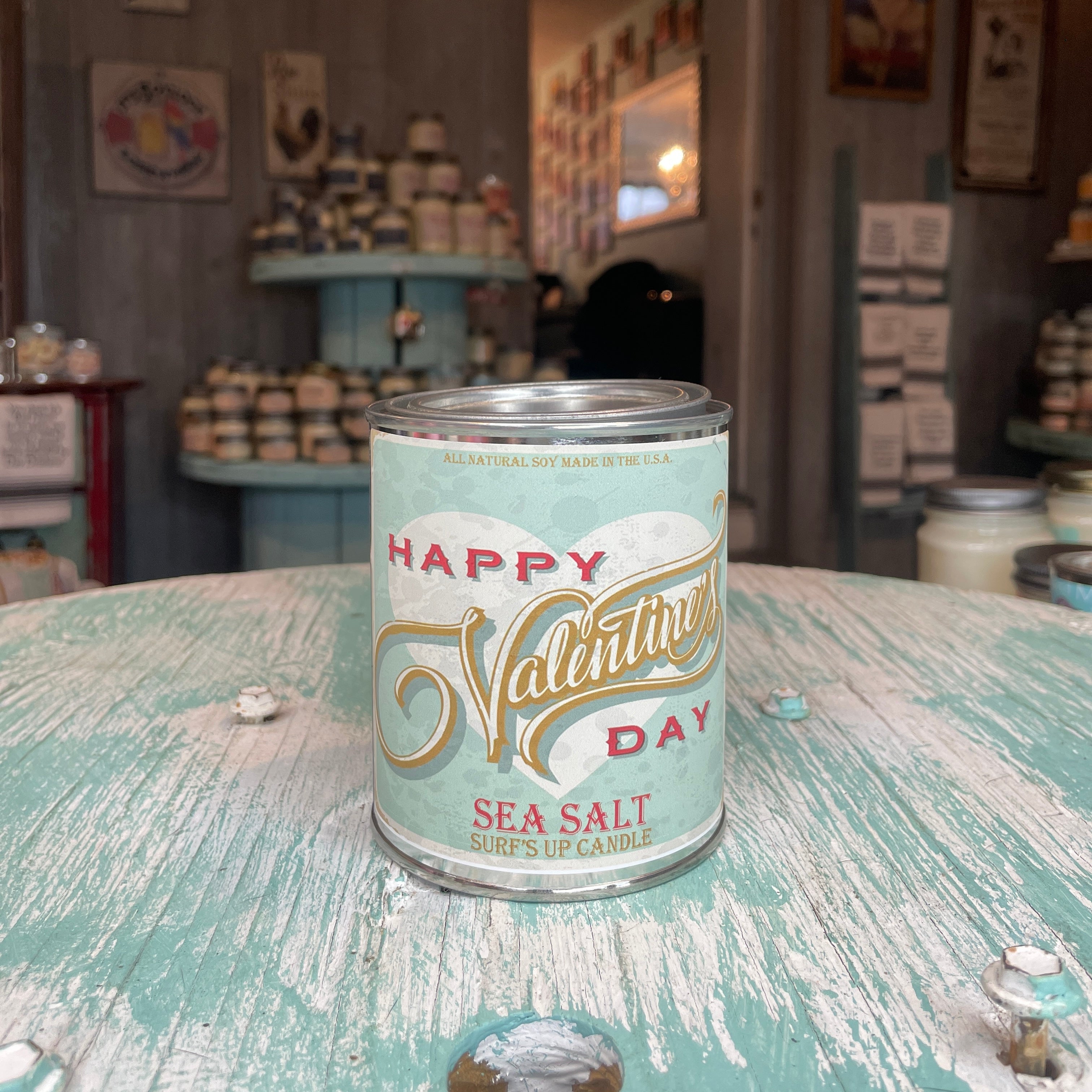 Happy Valentine's Sea Salt Paint Can Candle - Valentine's Day Collection