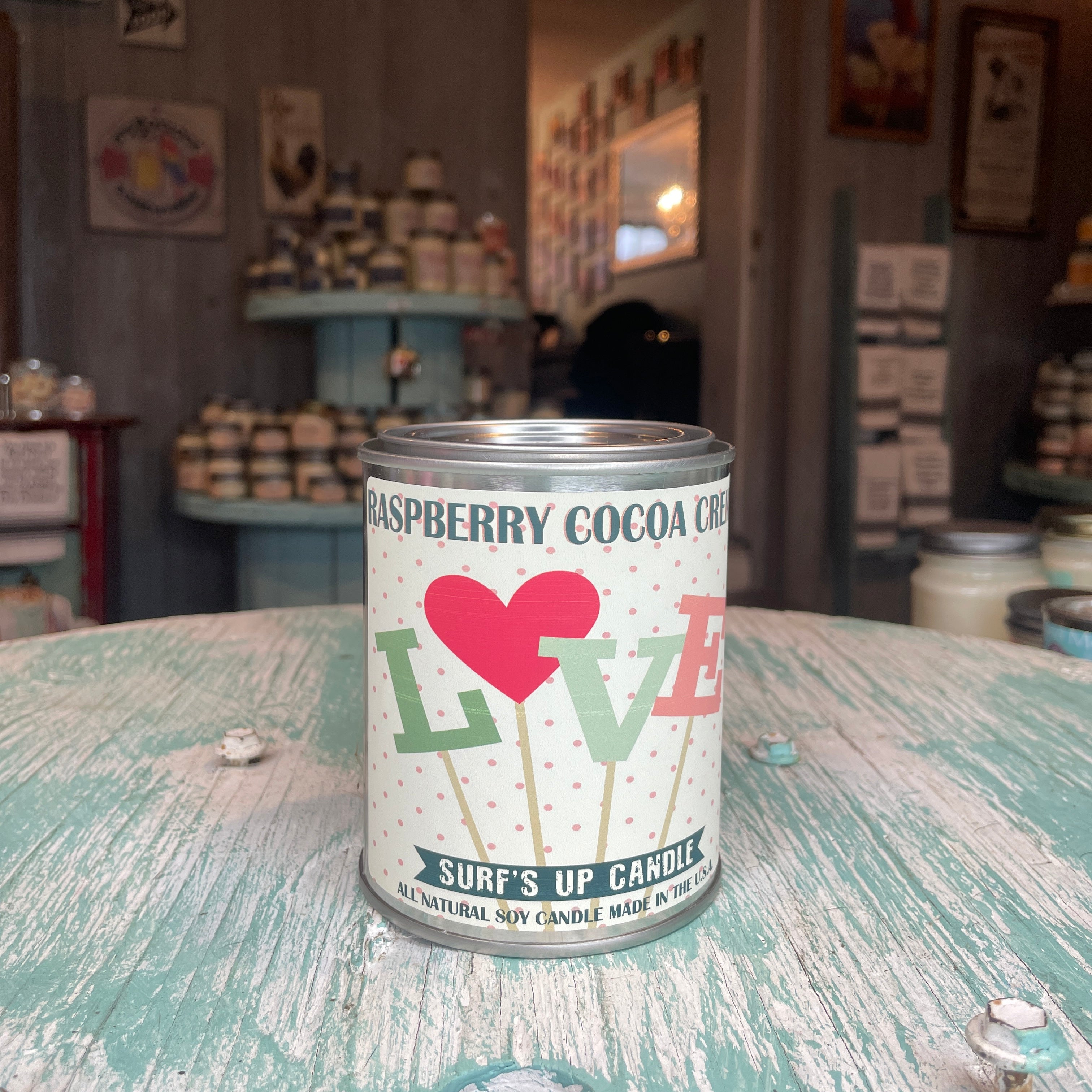 LOVE Raspberry Cocoa Creme Paint Can Candle - Valentine's Day Collection