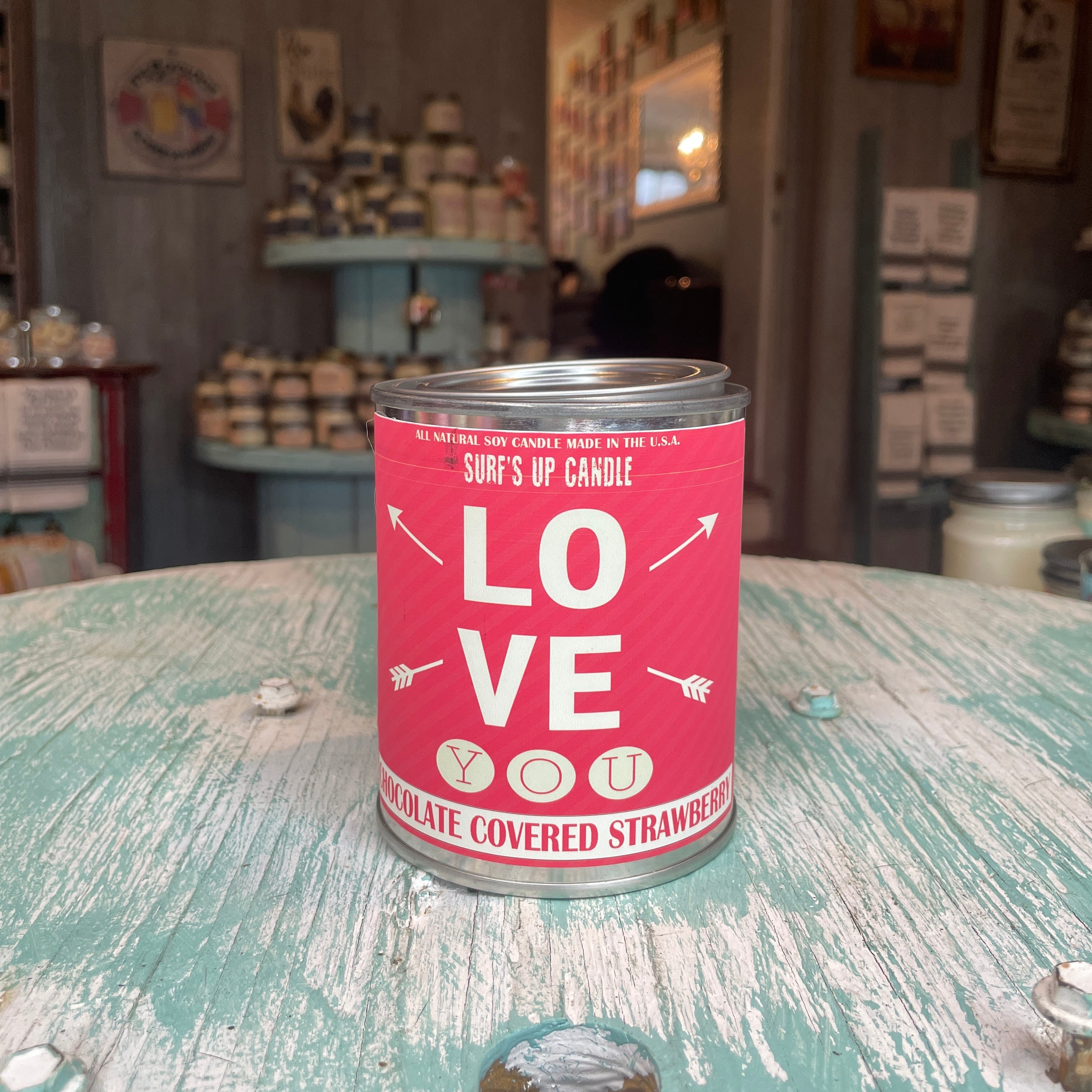 Chocolate Covered Strawberry Paint Can Candle - Valentine's Day Collection