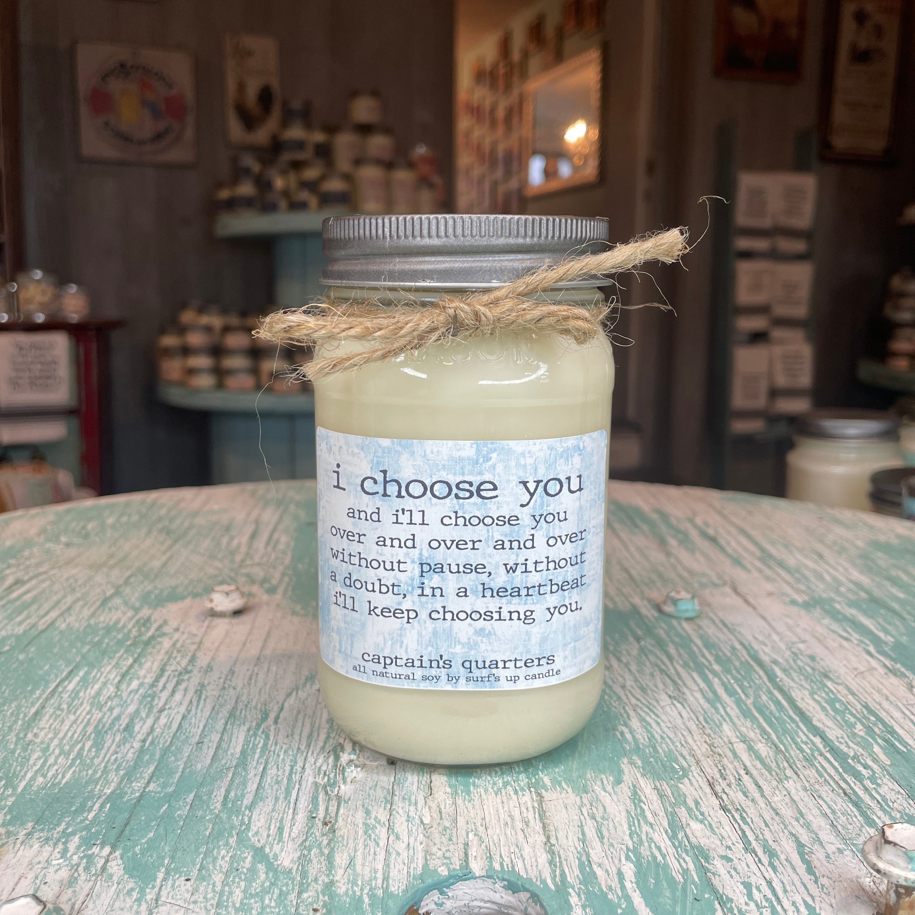 I choose you Captains Quarters Mason Jar Candle - Valentine's Day Collection