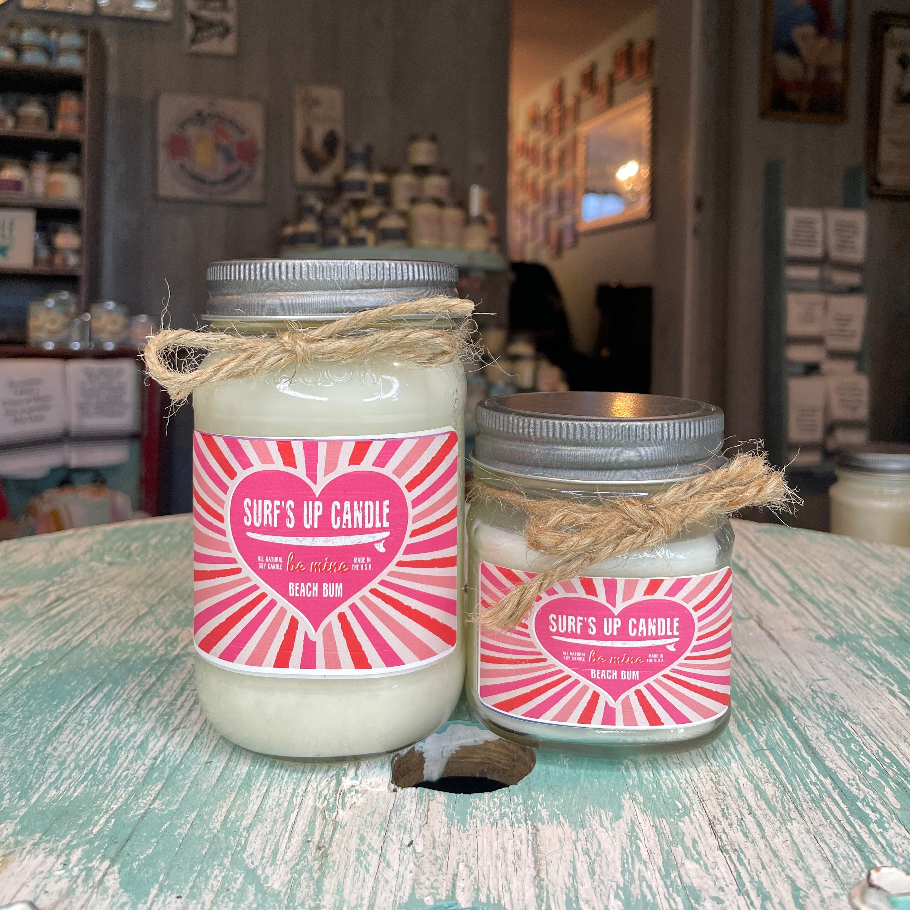 Beach Bum Mason Jar Candle - Valentine's Day Collection