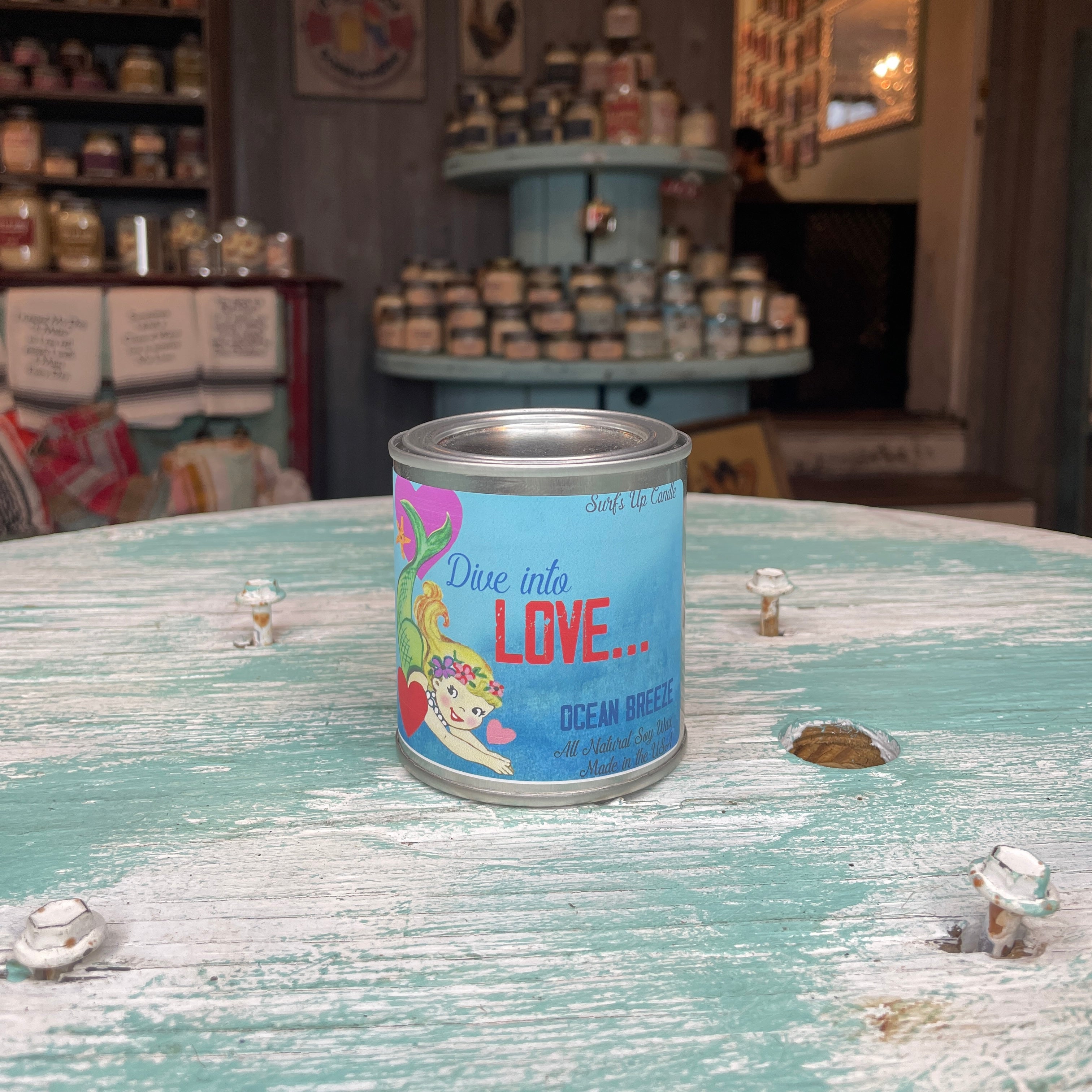 Dive into Love Ocean Breeze Paint Can Candle - Valentine Collection