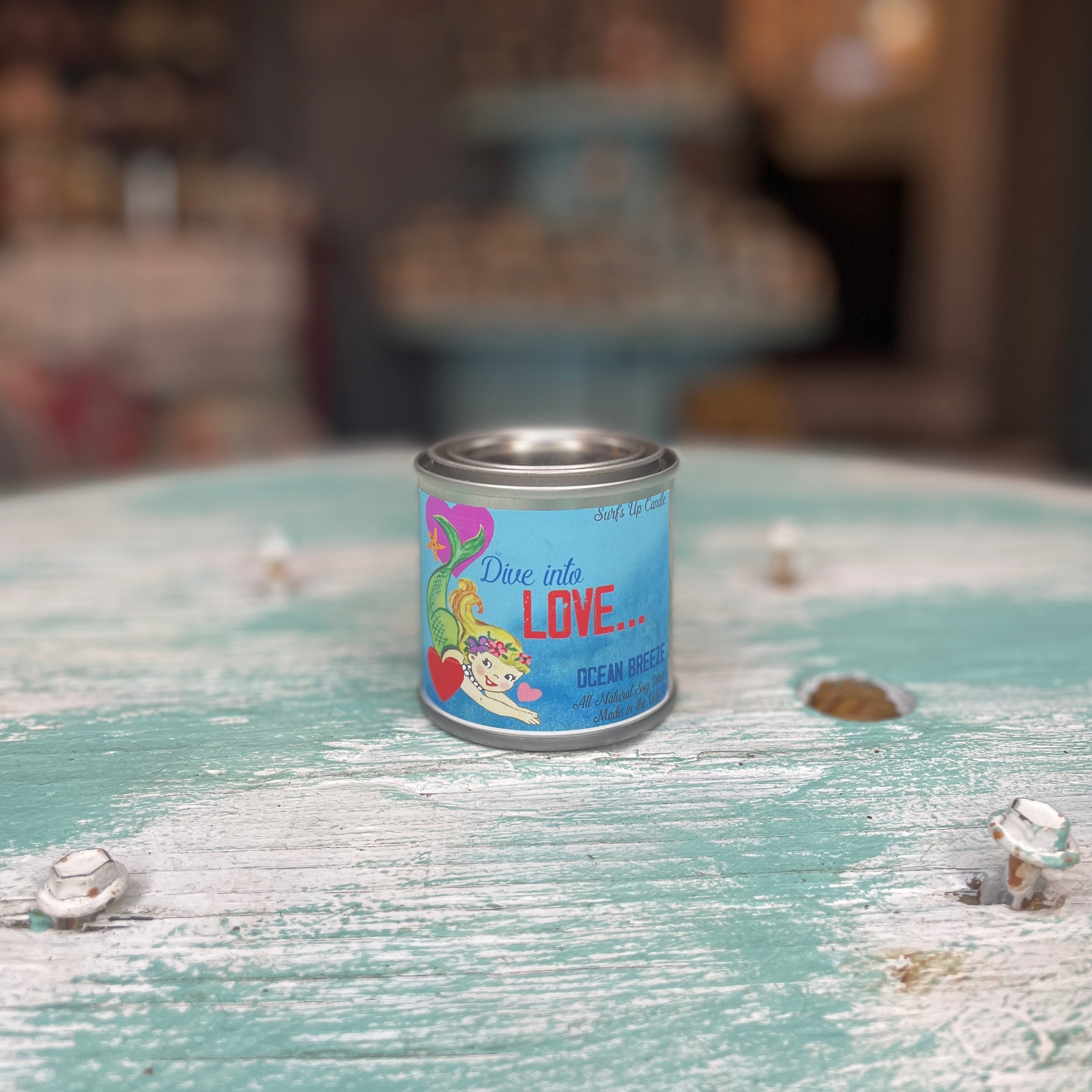 Dive into Love Ocean Breeze Paint Can Candle - Valentine Collection