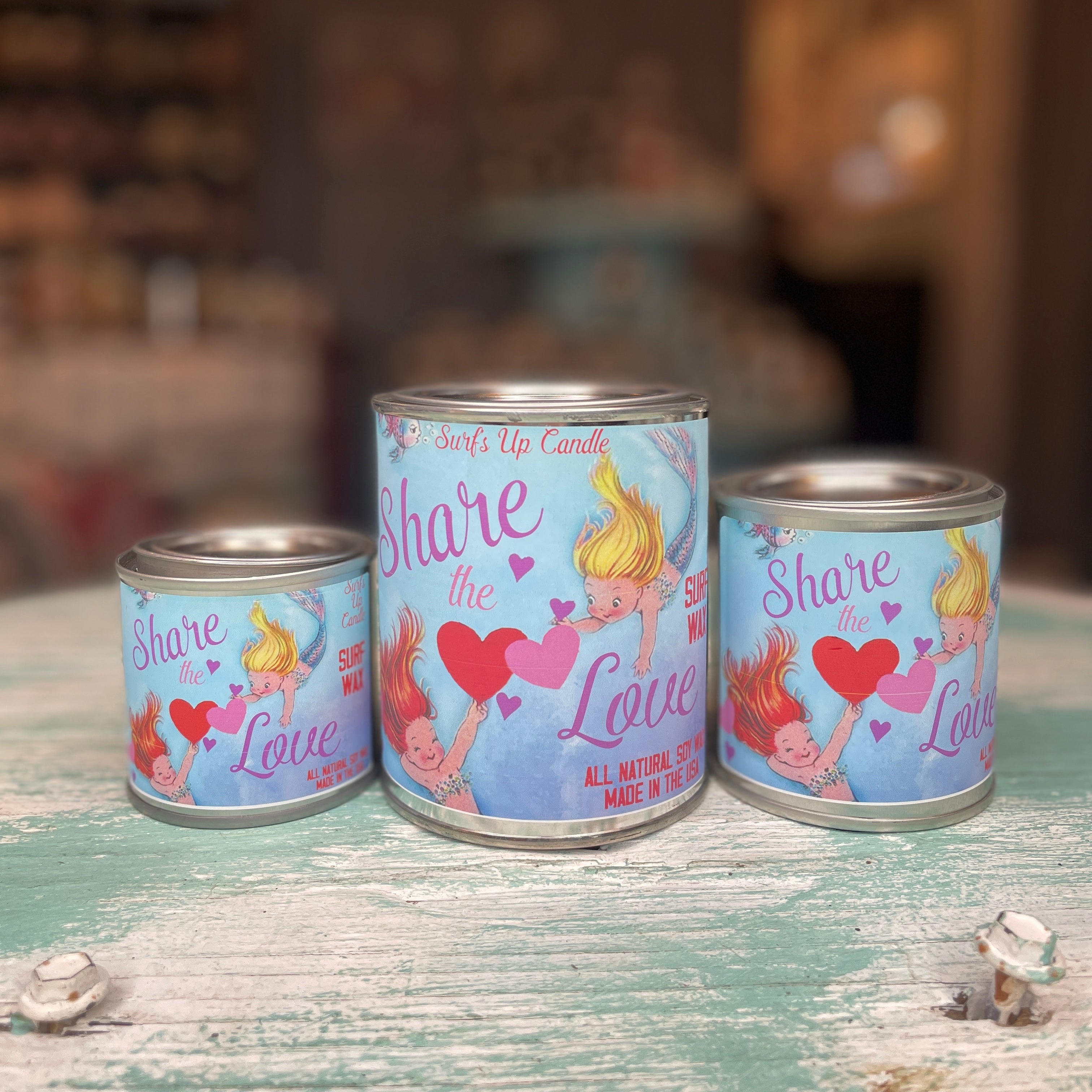 Share the Love Surf Wax Paint Can Candle - Valentine Collection