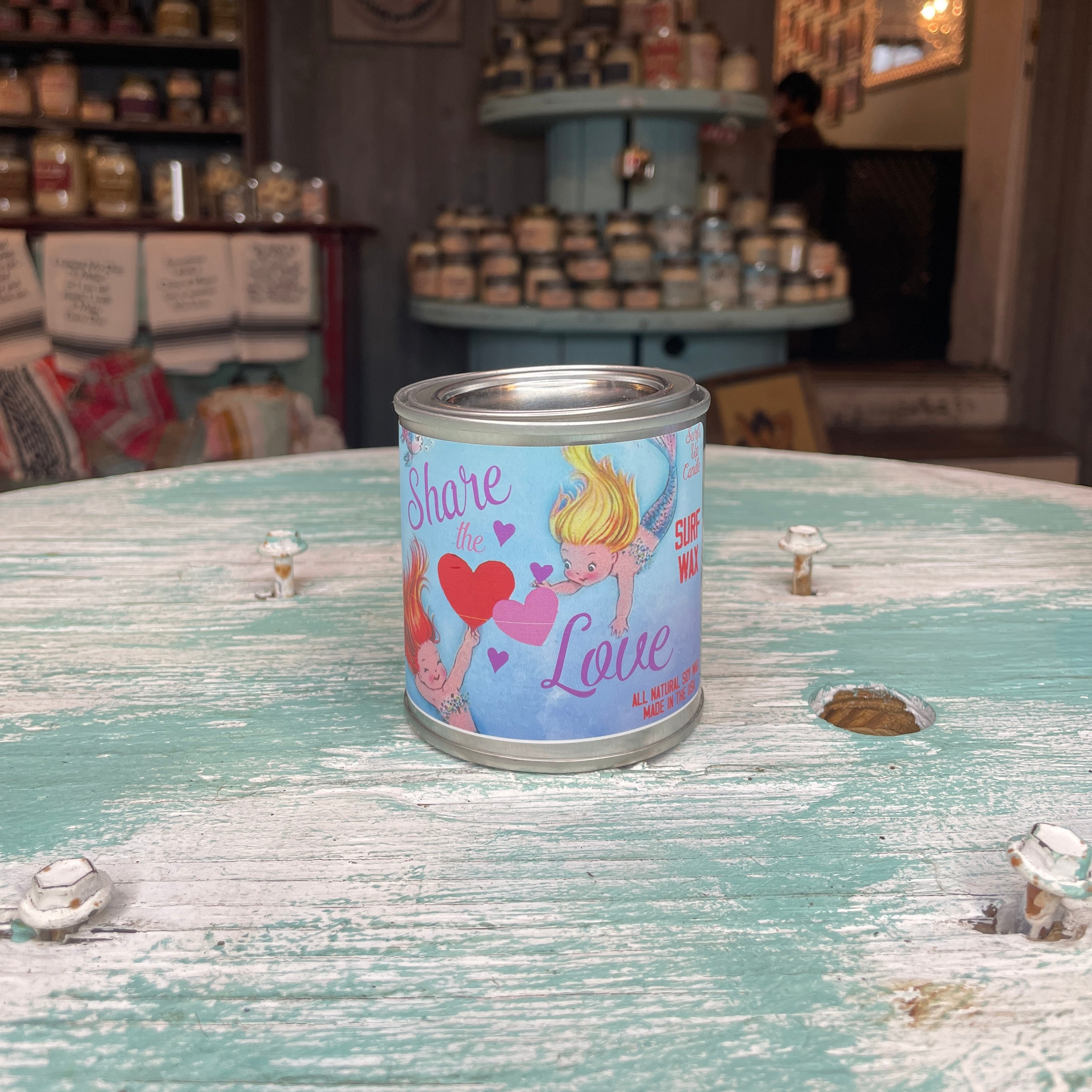 Share the Love Surf Wax Paint Can Candle - Valentine Collection