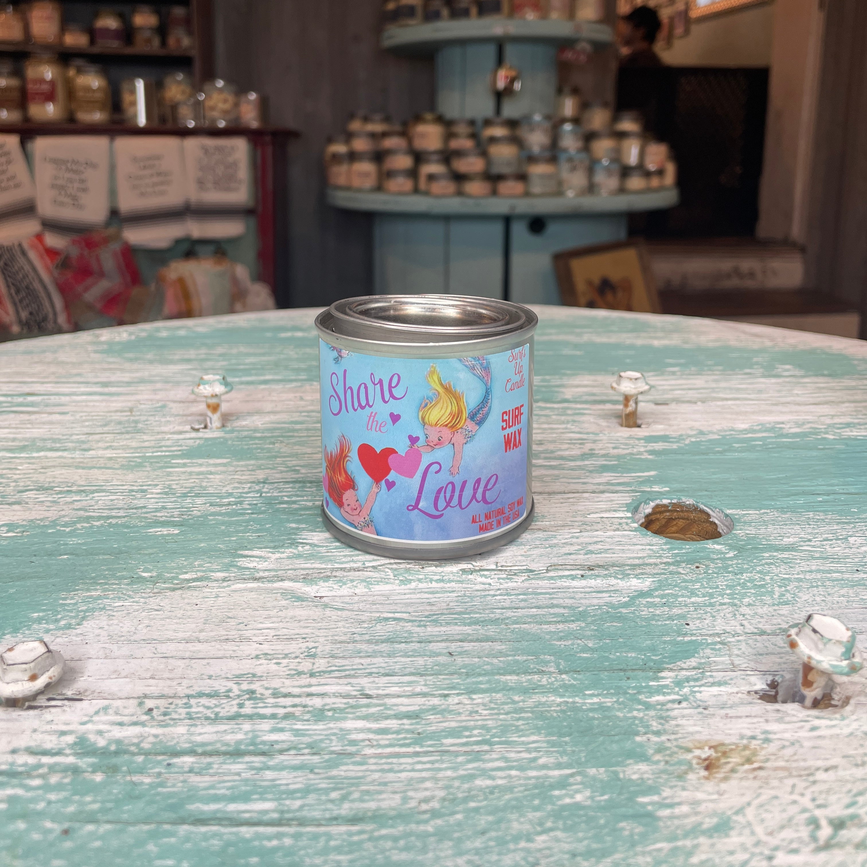 Share the Love Surf Wax Paint Can Candle - Valentine Collection