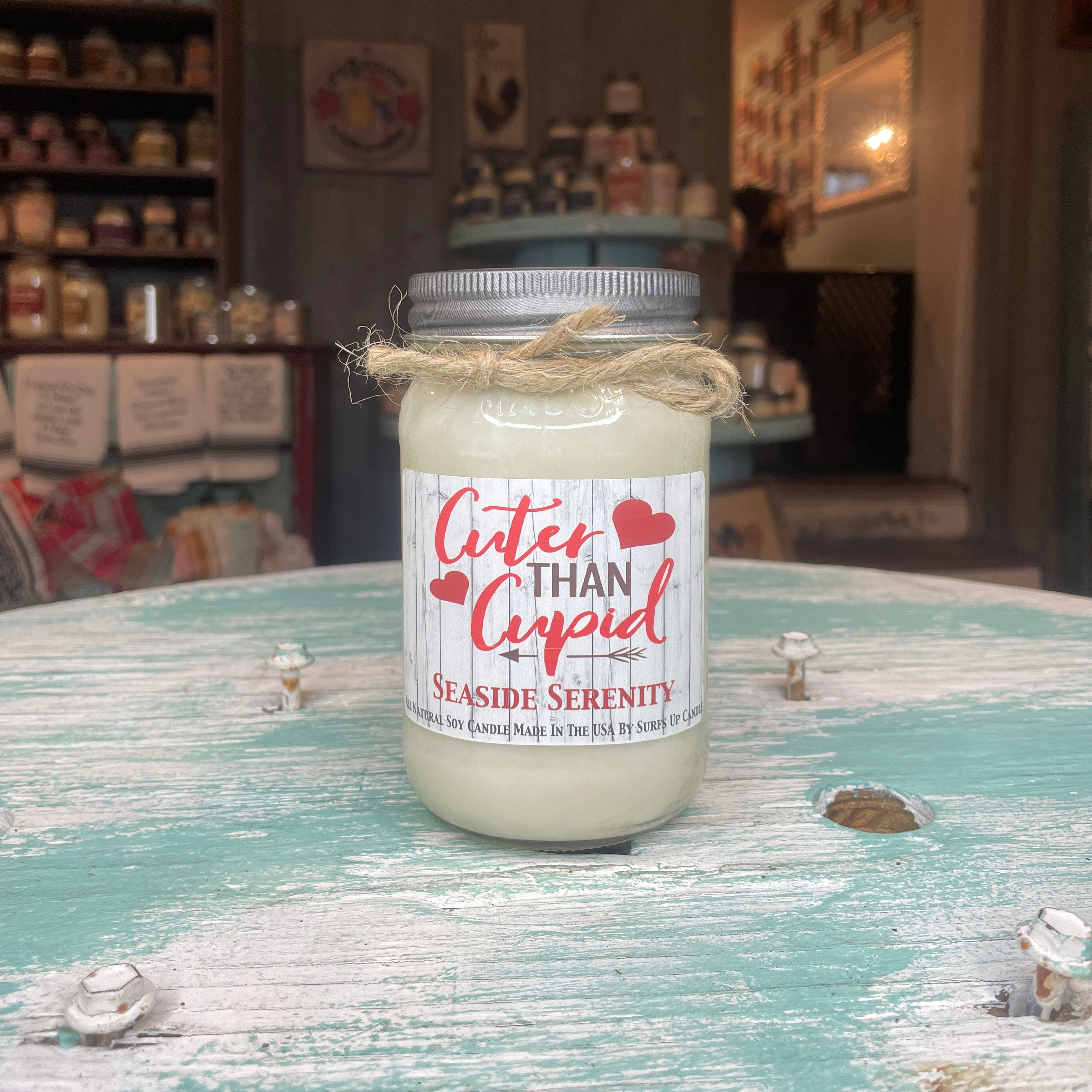 Cuter than cupid Seaside Serenity Mason Jar Candle - Valentine's Day Collection