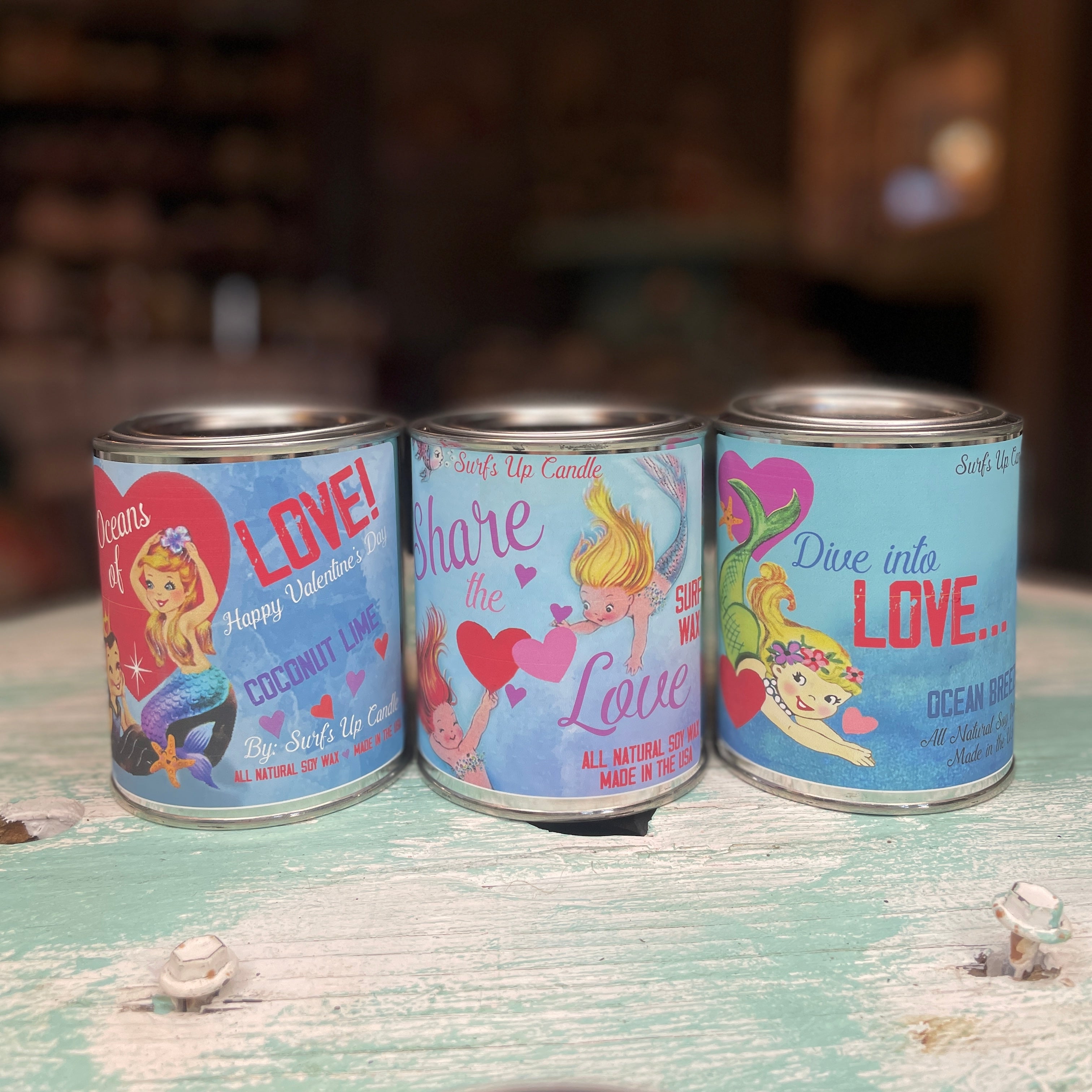 Under the Sea Paint Can Candle Trio - Valentine's Day Collection