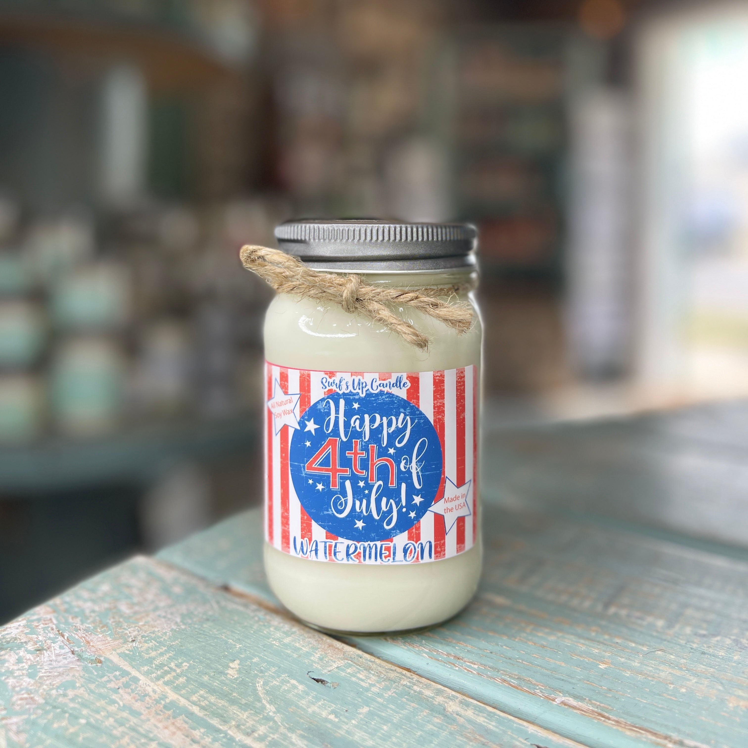 Happy 4th of July Watermelon Mason Jar Candle - Americana Collection