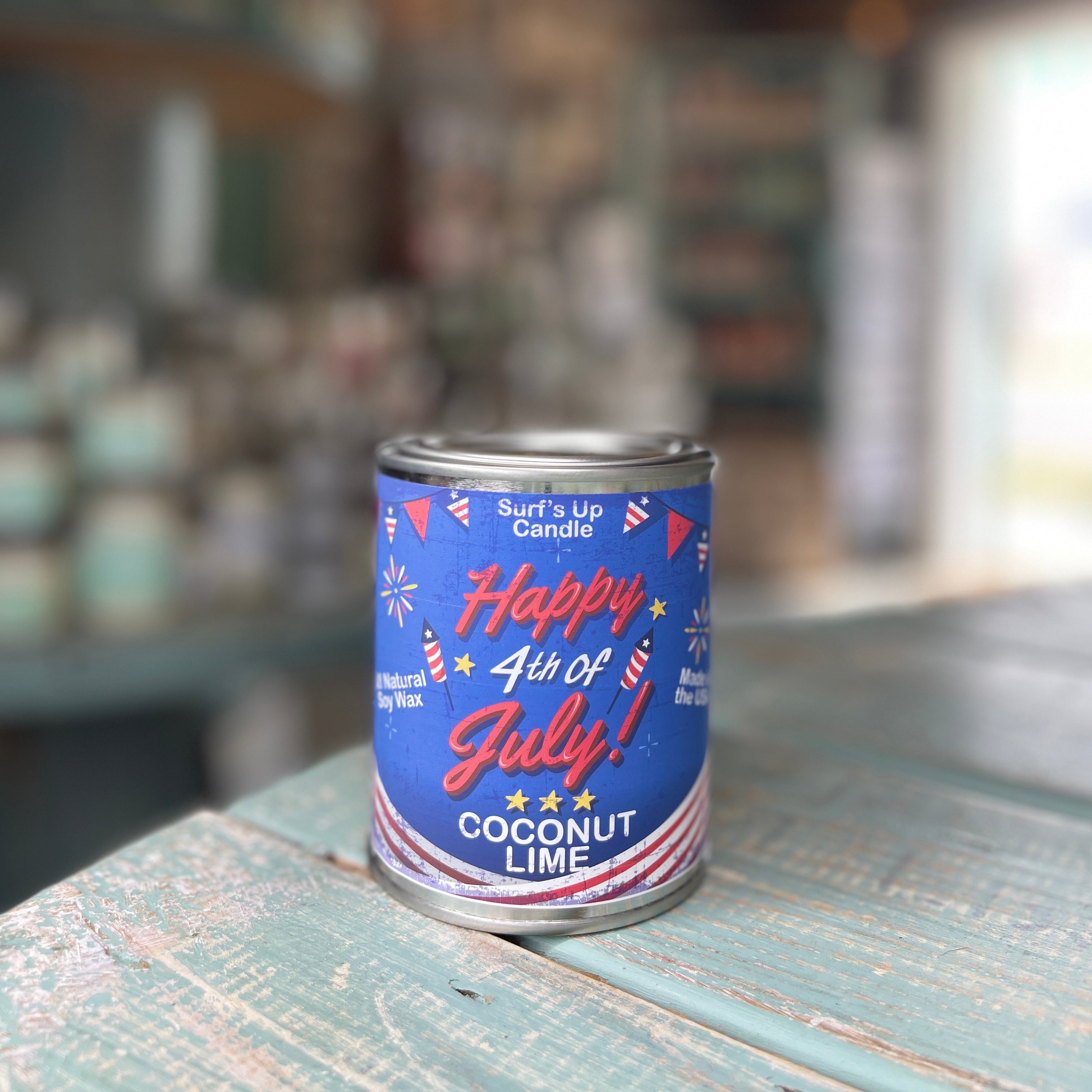 Happy 4th of July Coconut Lime Paint Can Candle - Americana Collection
