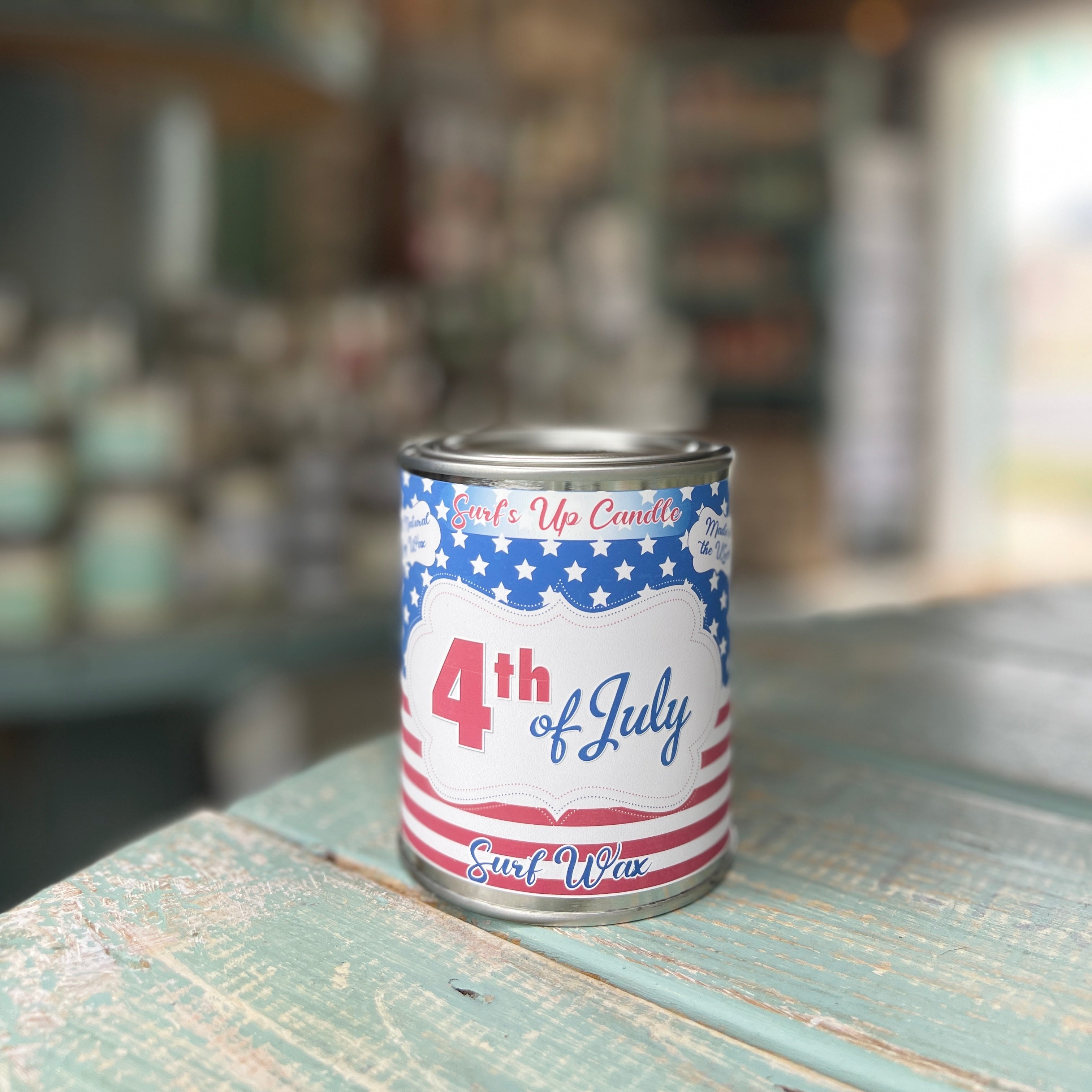 Happy 4th of July Surf Wax Paint Can Candle - Americana Collection